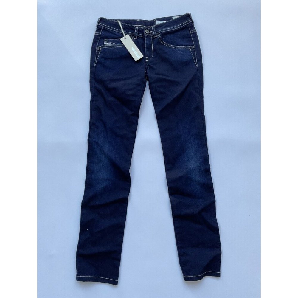 $109 Diesel Girls Clushy Super Slim Tapered Jeans Dark Blue Size 10Y